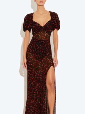 Rat & Boa Magnolia Floral Dress Black Red Maxi XS Worn Once